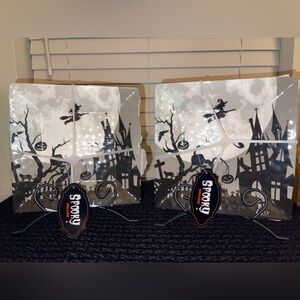 Halloween Haunted House Witch Grave Yard‎ Melmaine Salad Plates 2 Sets of 4 -New